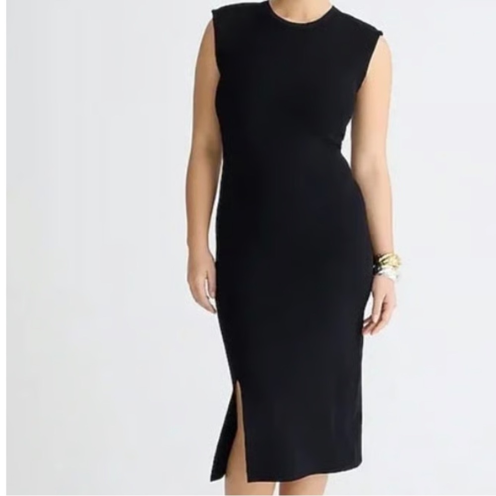 NWT J. Crew Black Sheath Dress Size Medium - Picture 2 of 7